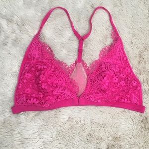 🦋Victoria’s Secret Hot Pink Lace Bralette Size Small